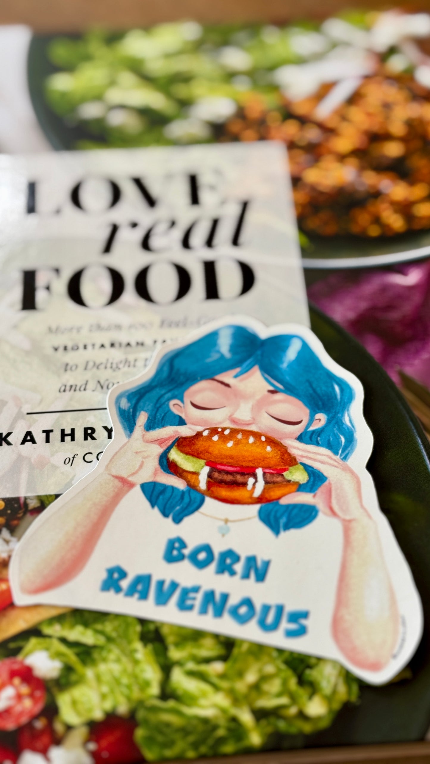 Born Ravenous, Vinyl Sticker for those with an appetite, Fun and Quirky Food Lover Decal