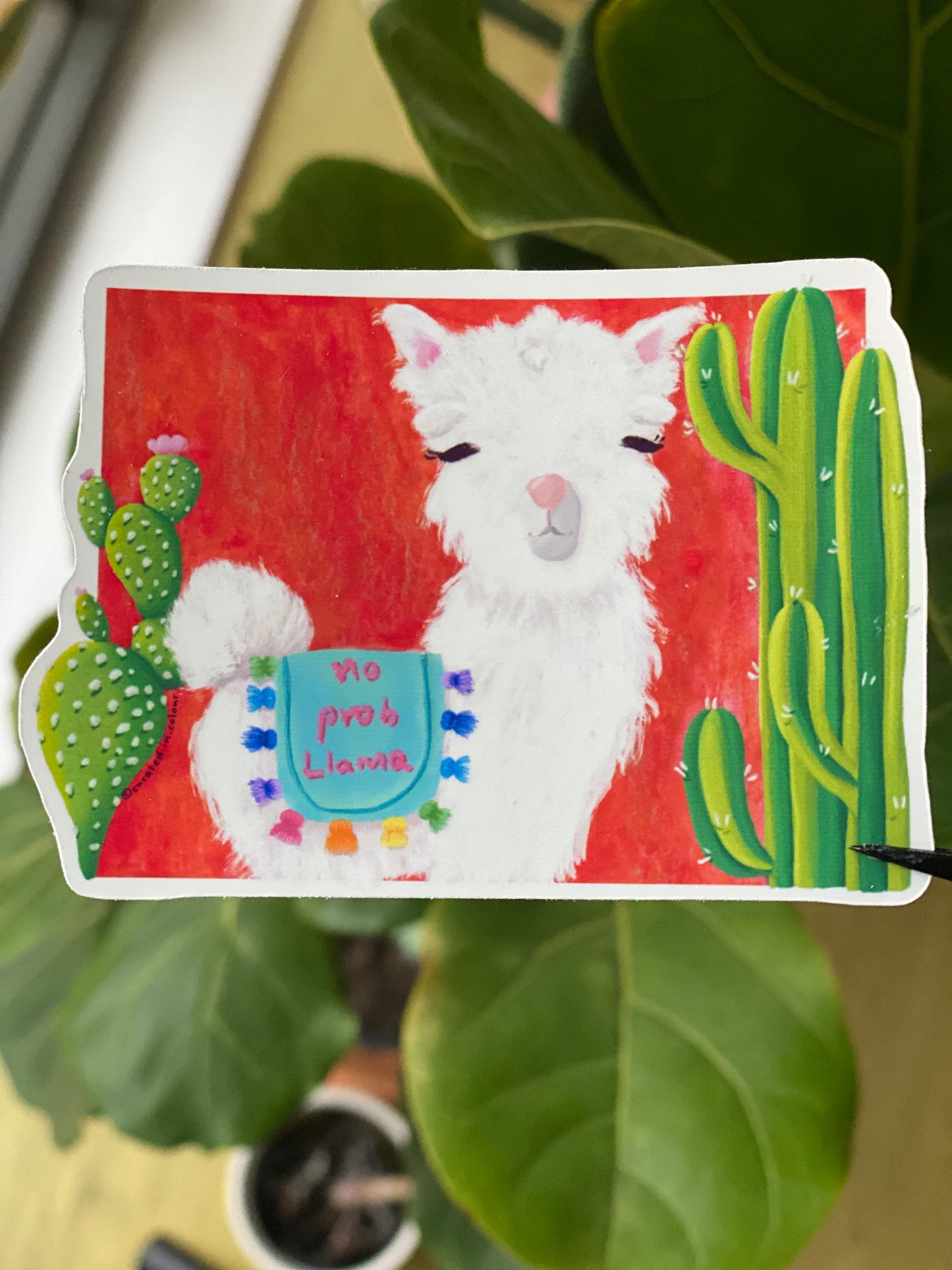 No Probllama Sticker, Cute and Funny Vinyl Decal, Llama sticker