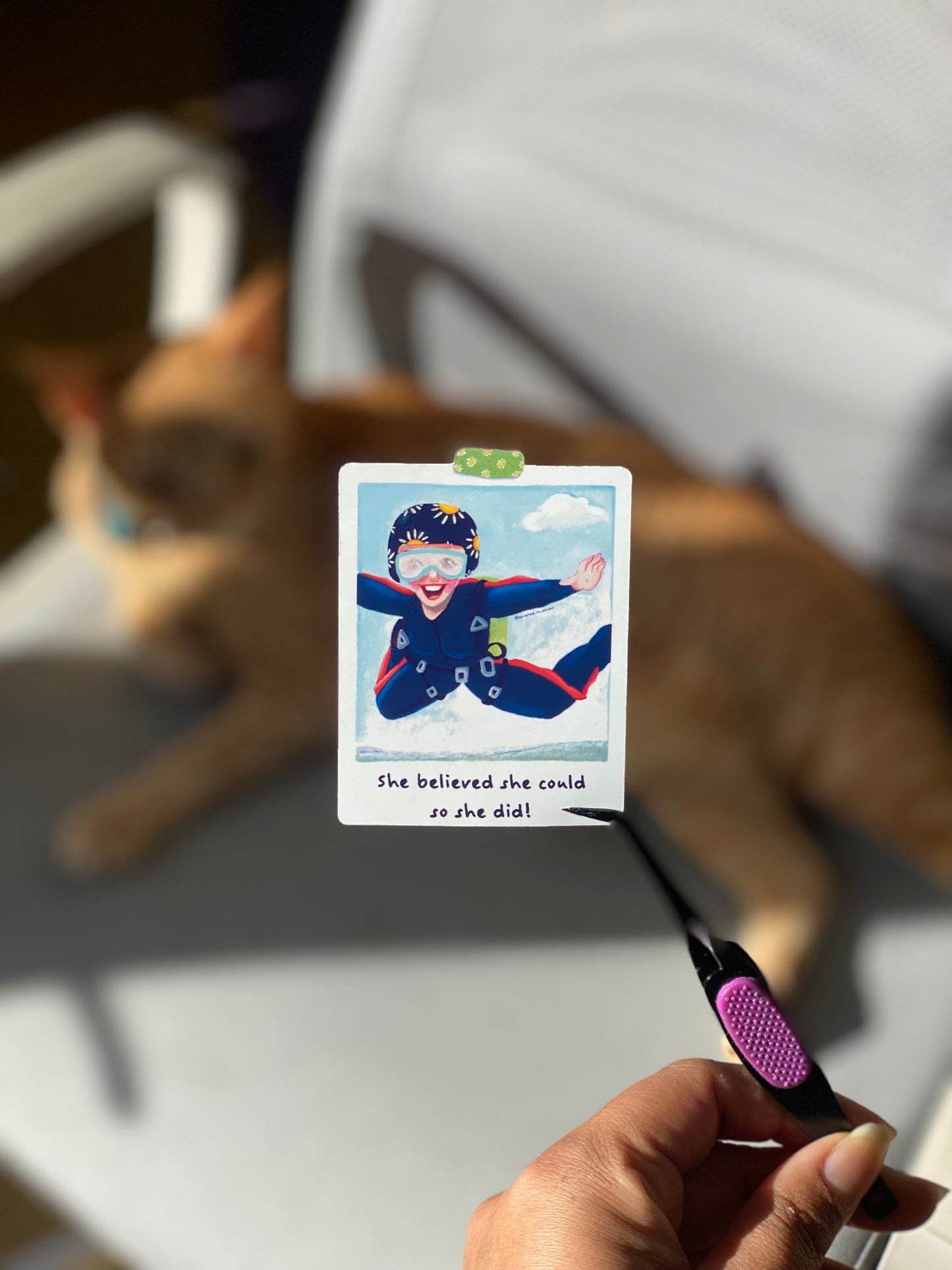 She Believed it, so She Did it- skydiving girl vinyl sticker, Motivational Sticker