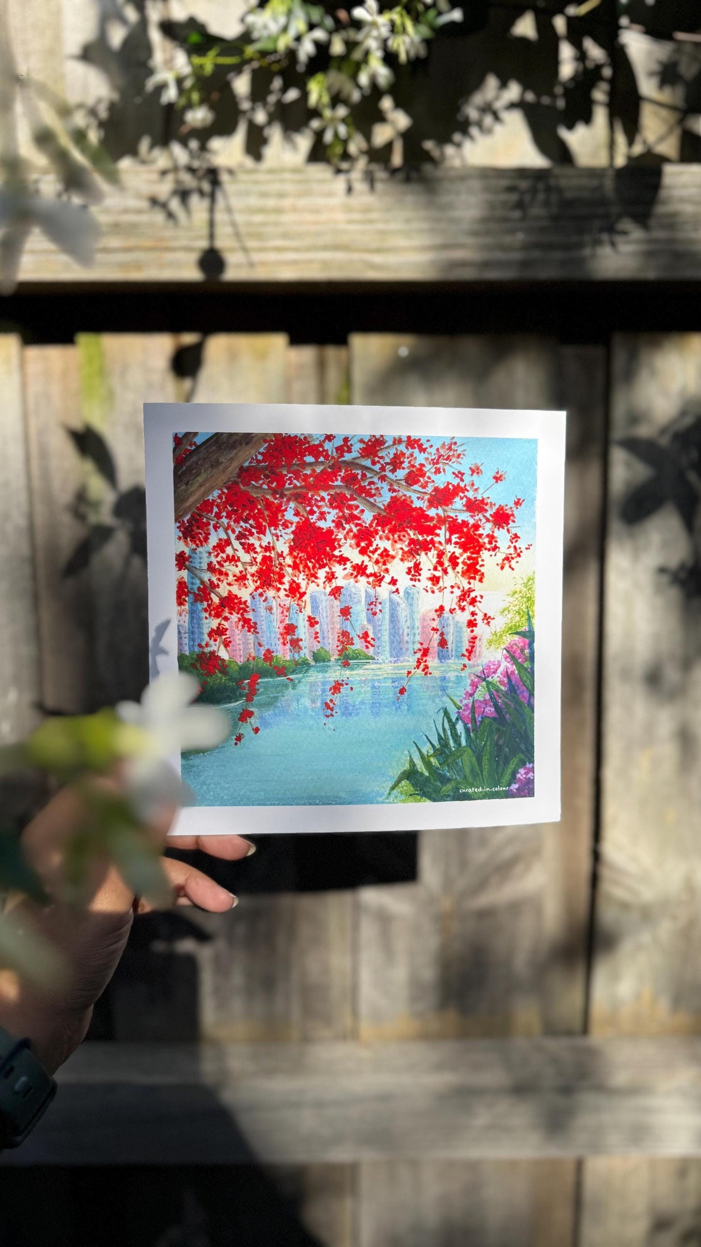 Peek-a-Boo City Skyline - 8x8 Art Print