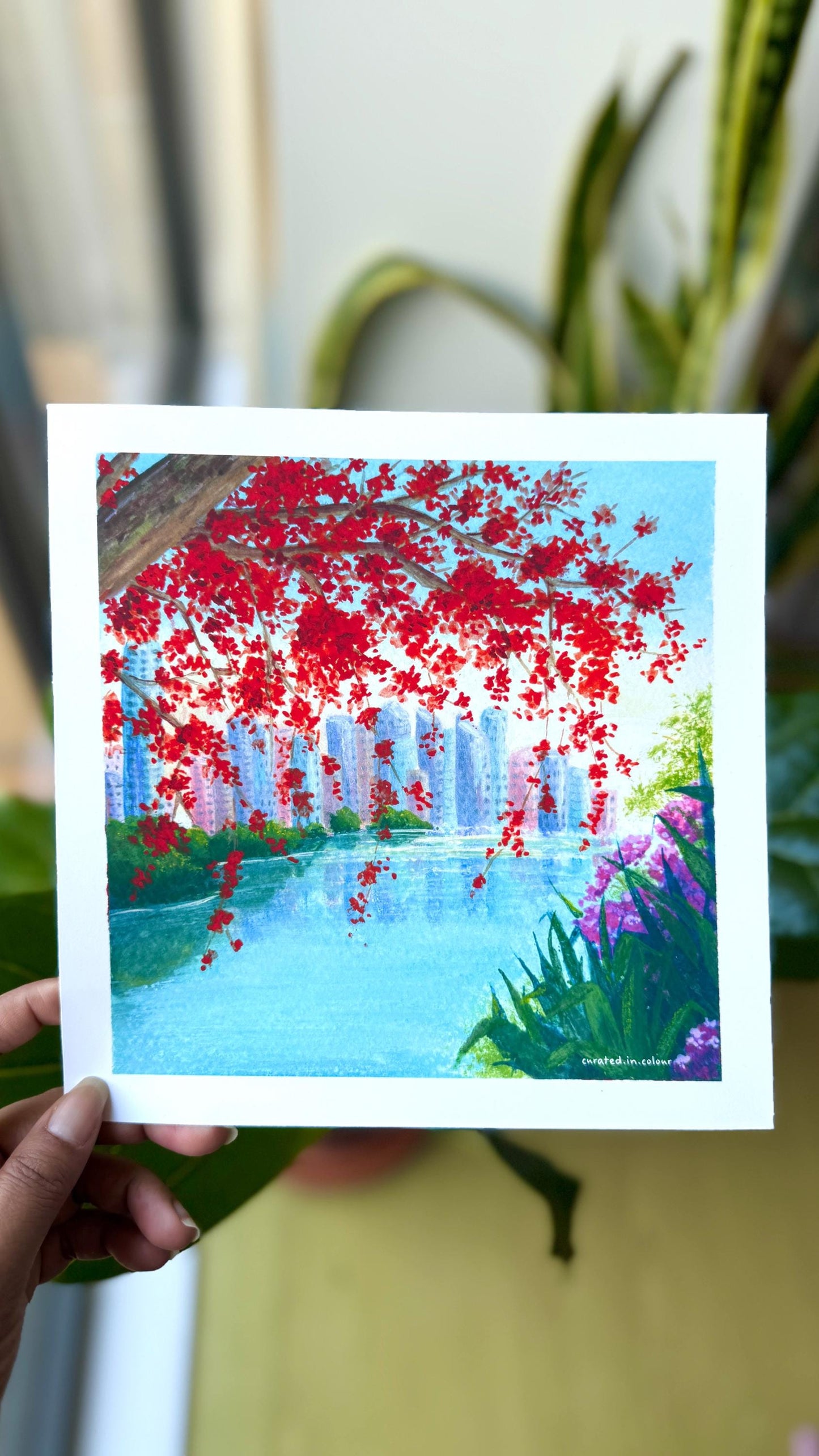 Peek-a-Boo City Skyline - 8x8 Art Print