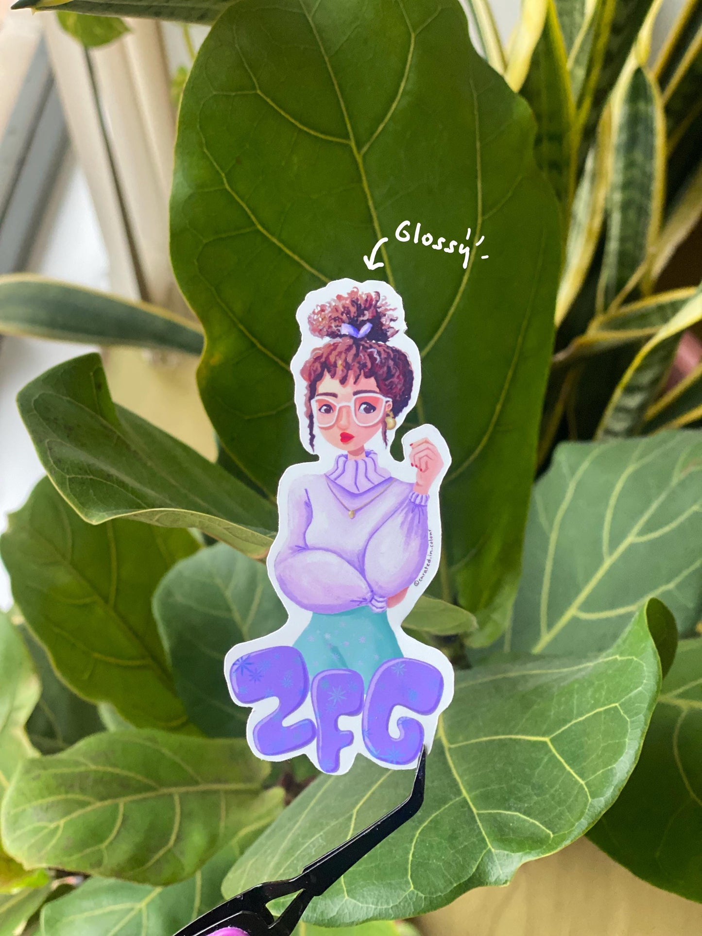 Zero Effs Given (ZFG) Die-cut Vinyl sticker, Bold and Beautiful Sassy Girl Sticker, Sweary Sticker