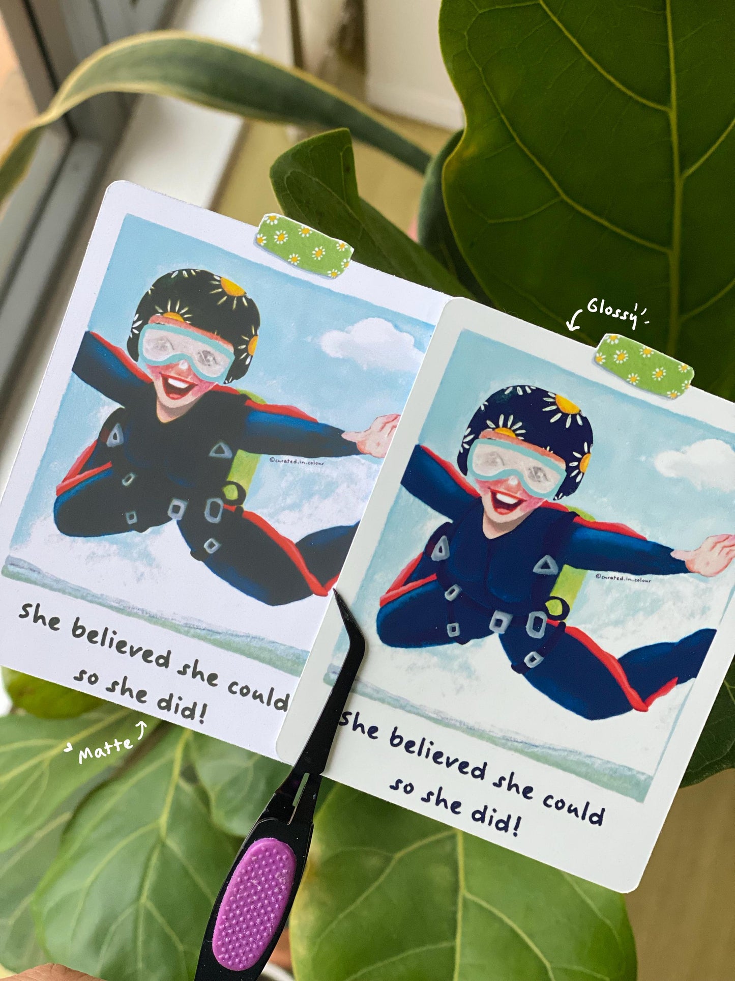 She Believed it, so She Did it- skydiving girl vinyl sticker, Motivational Sticker