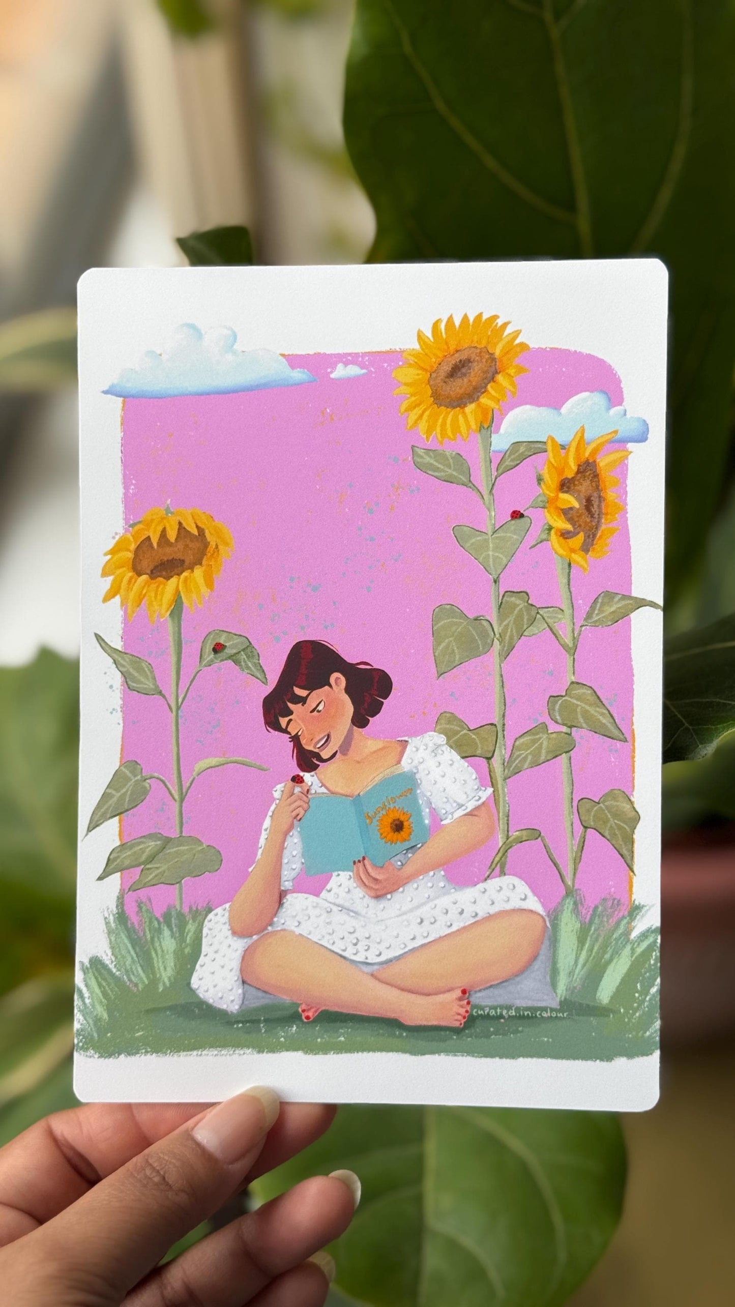 Rosie - The Sunflower Lover Art Print