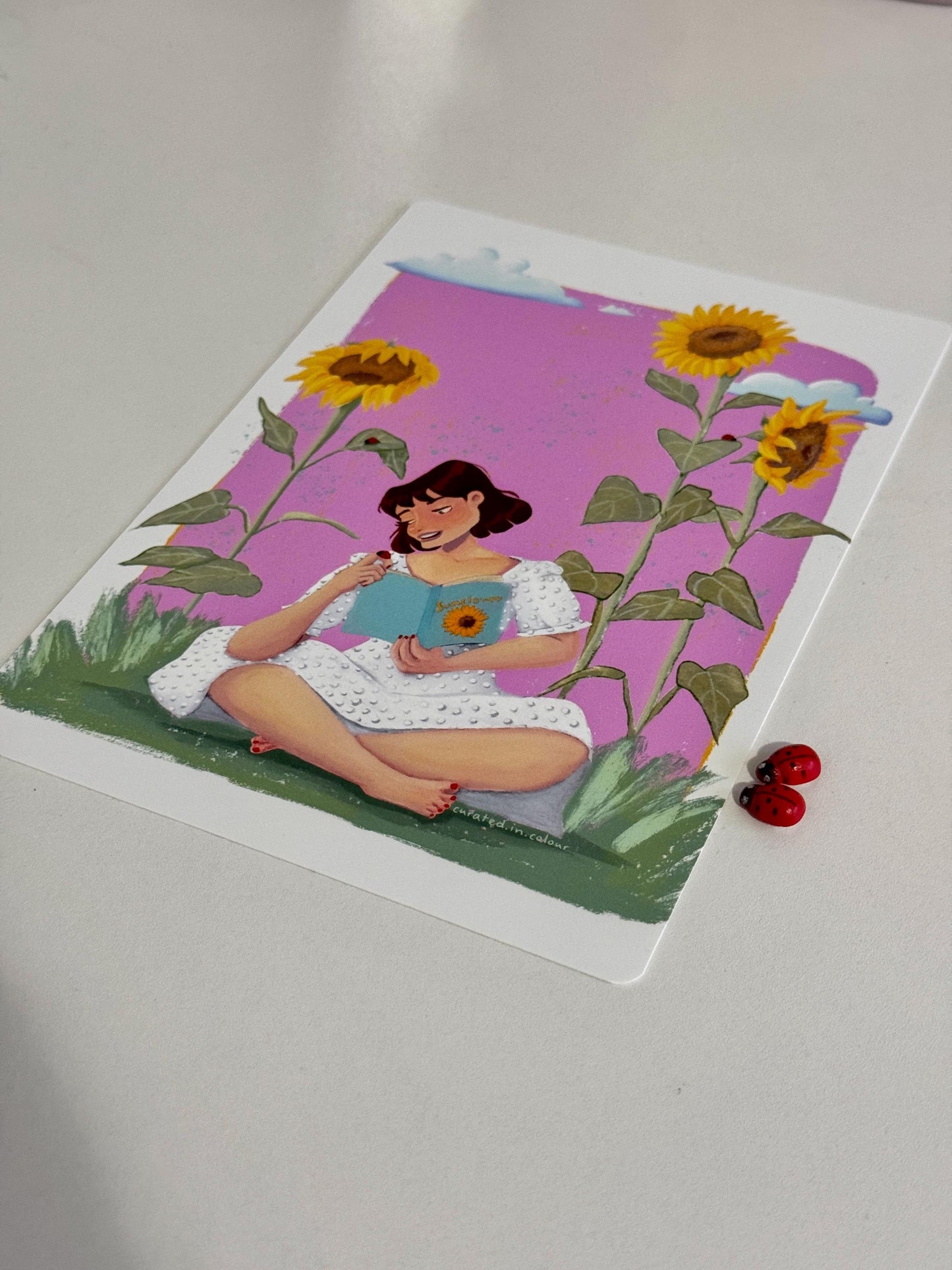 Rosie - The Sunflower Lover Art Print