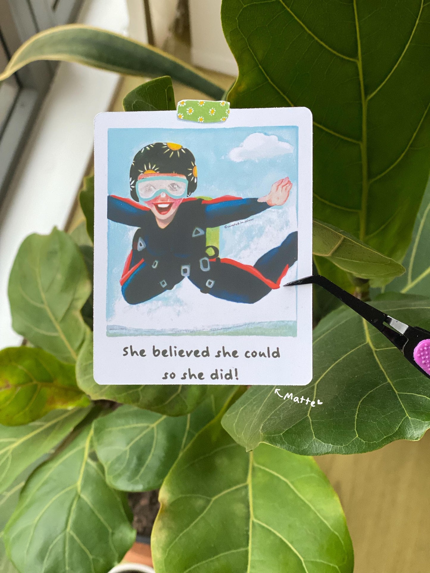 She Believed it, so She Did it- skydiving girl vinyl sticker, Motivational Sticker