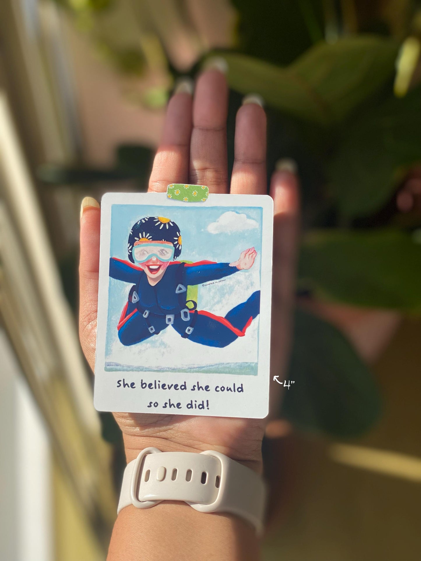 She Believed it, so She Did it- skydiving girl vinyl sticker, Motivational Sticker
