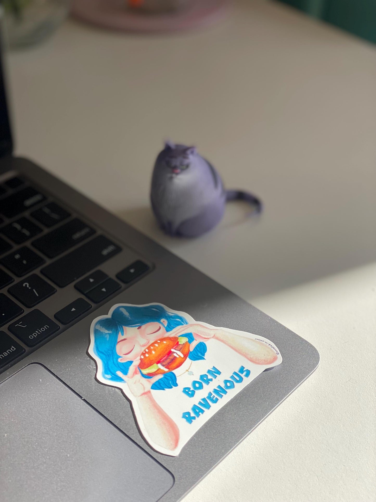 Born Ravenous, Vinyl Sticker for those with an appetite, Fun and Quirky Food Lover Decal