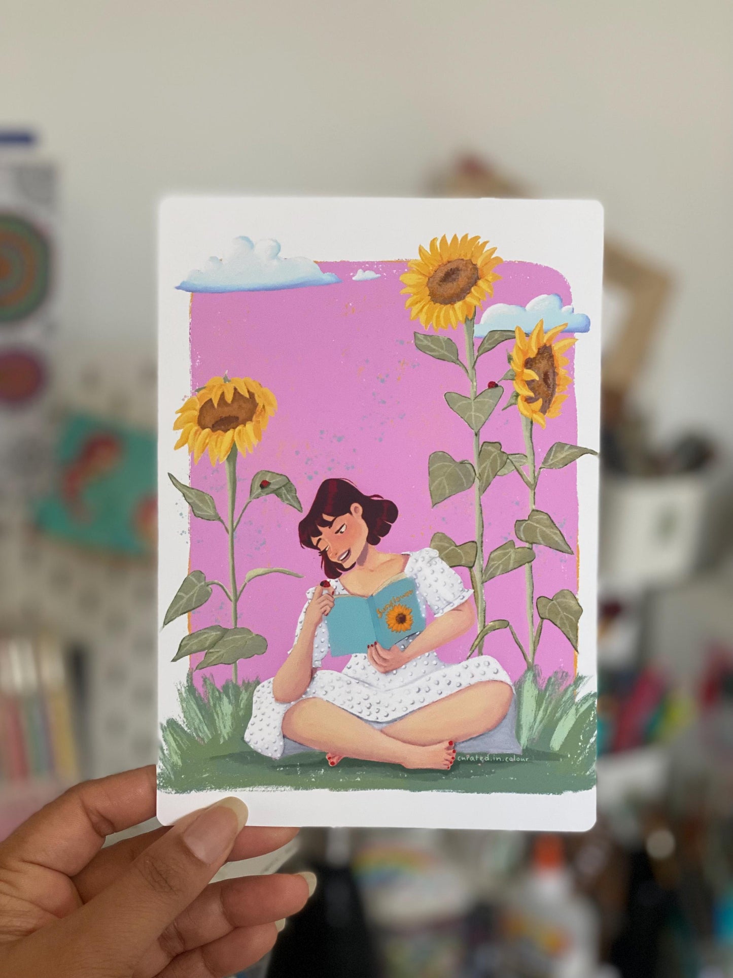 Rosie - The Sunflower Lover Art Print
