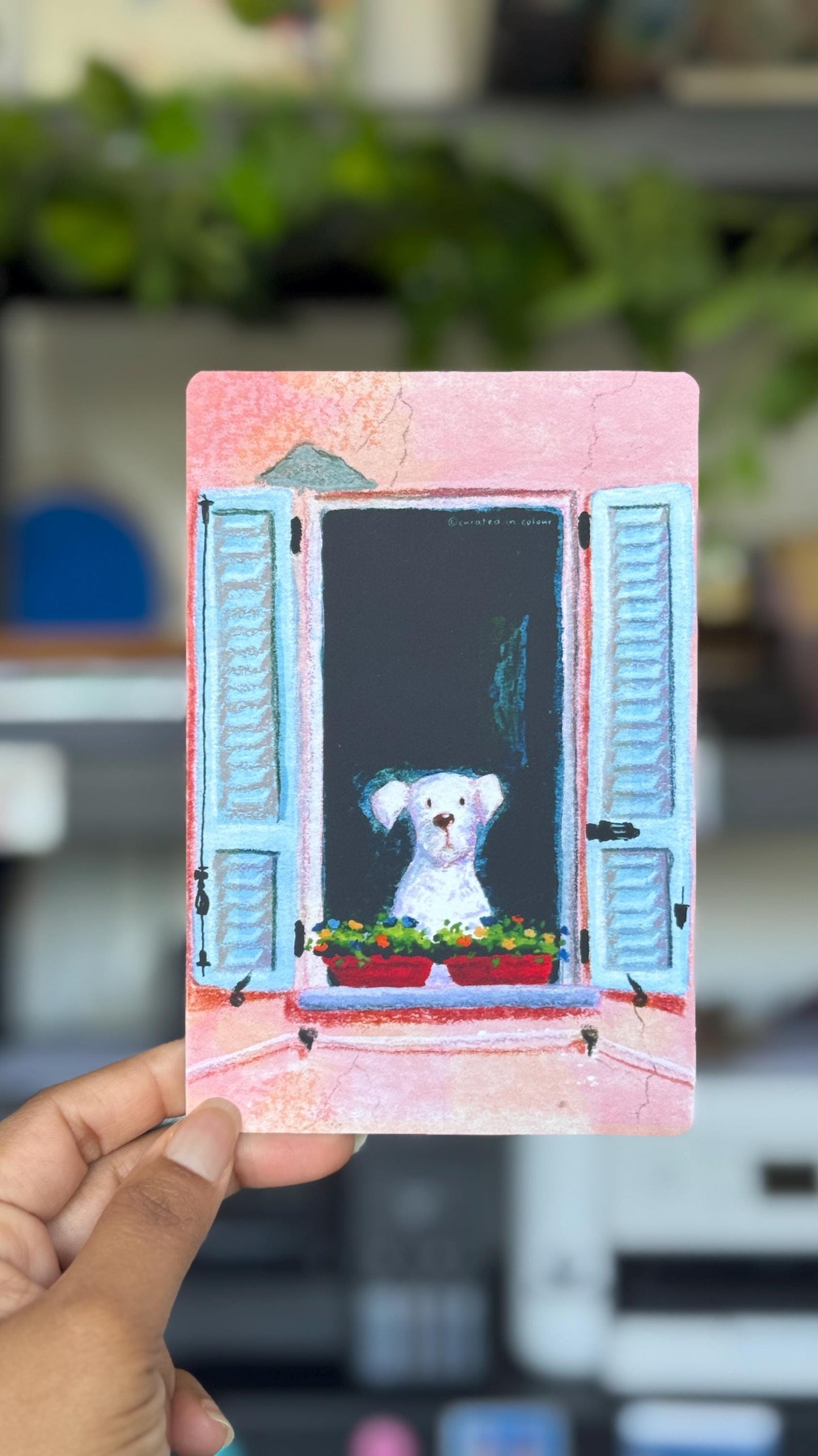 Puppy in the Window Art Print