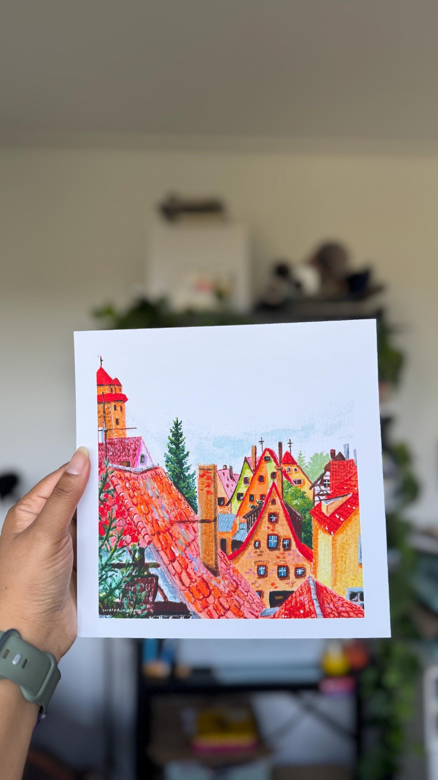 German Gable Roofs - 8x8 Art Print