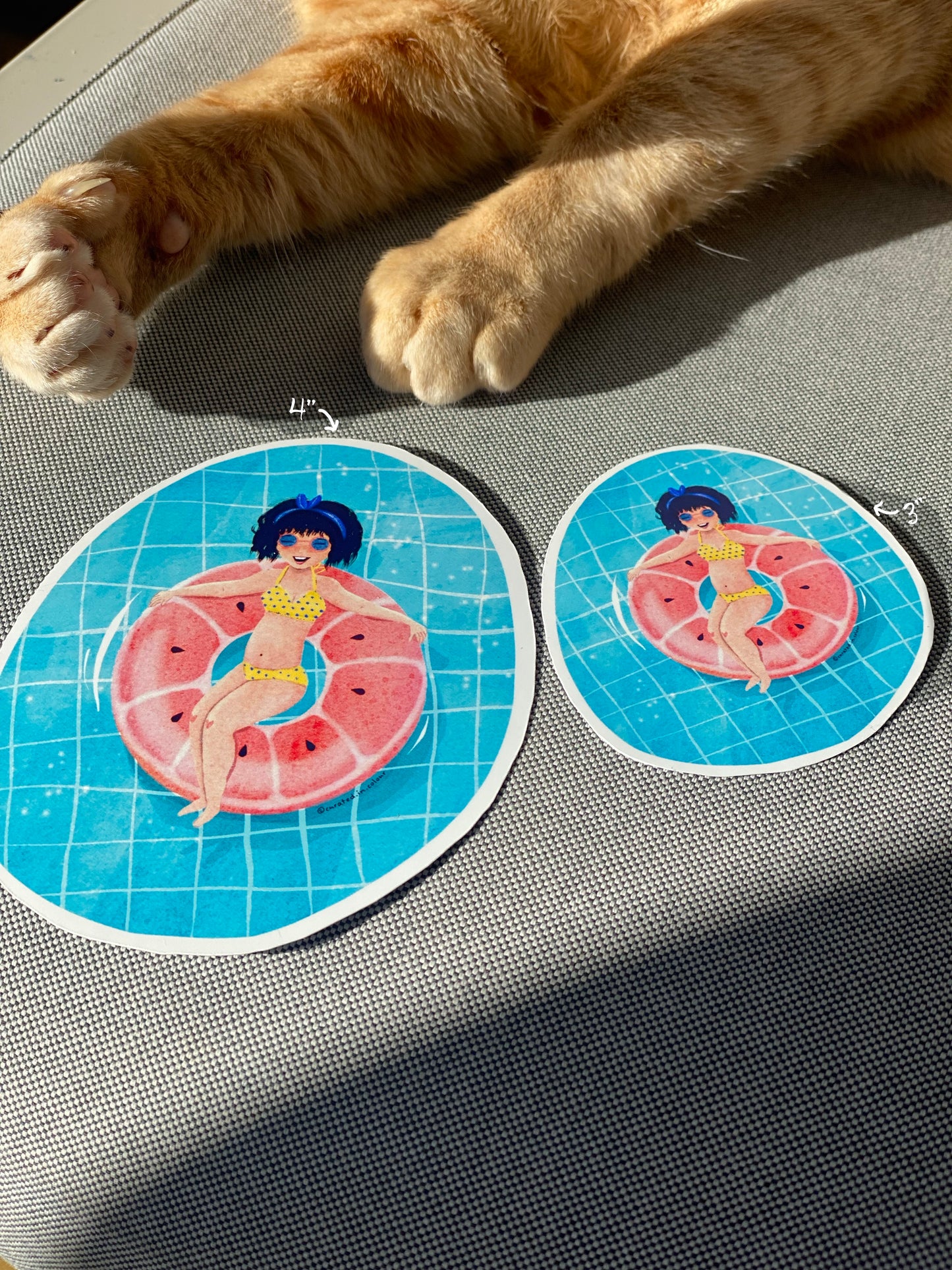 Summer Splash Vinyl Sticker, Girl in Swimming Pool decal, Cute girl sticker