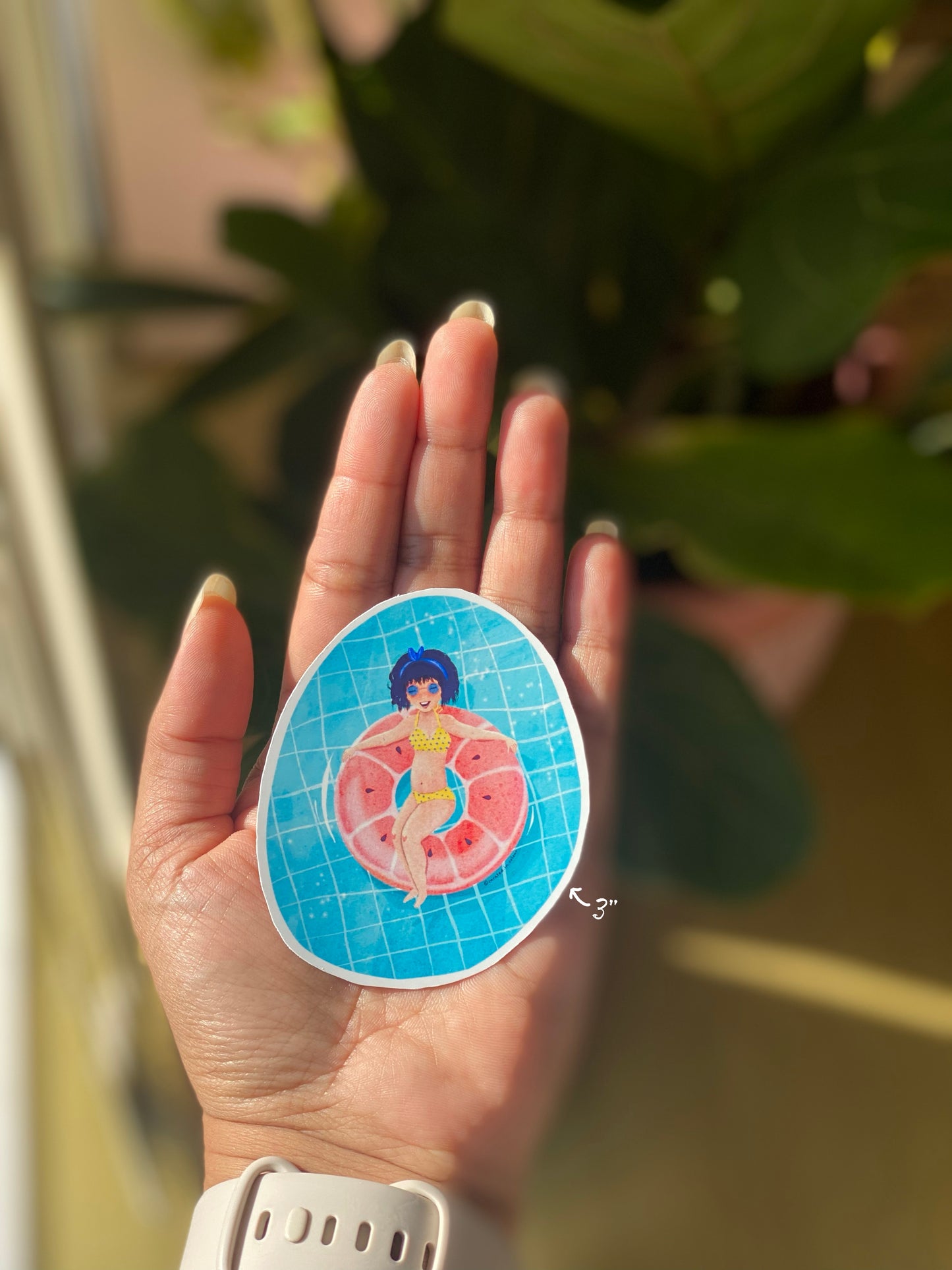 Summer Splash Vinyl Sticker, Girl in Swimming Pool decal, Cute girl sticker