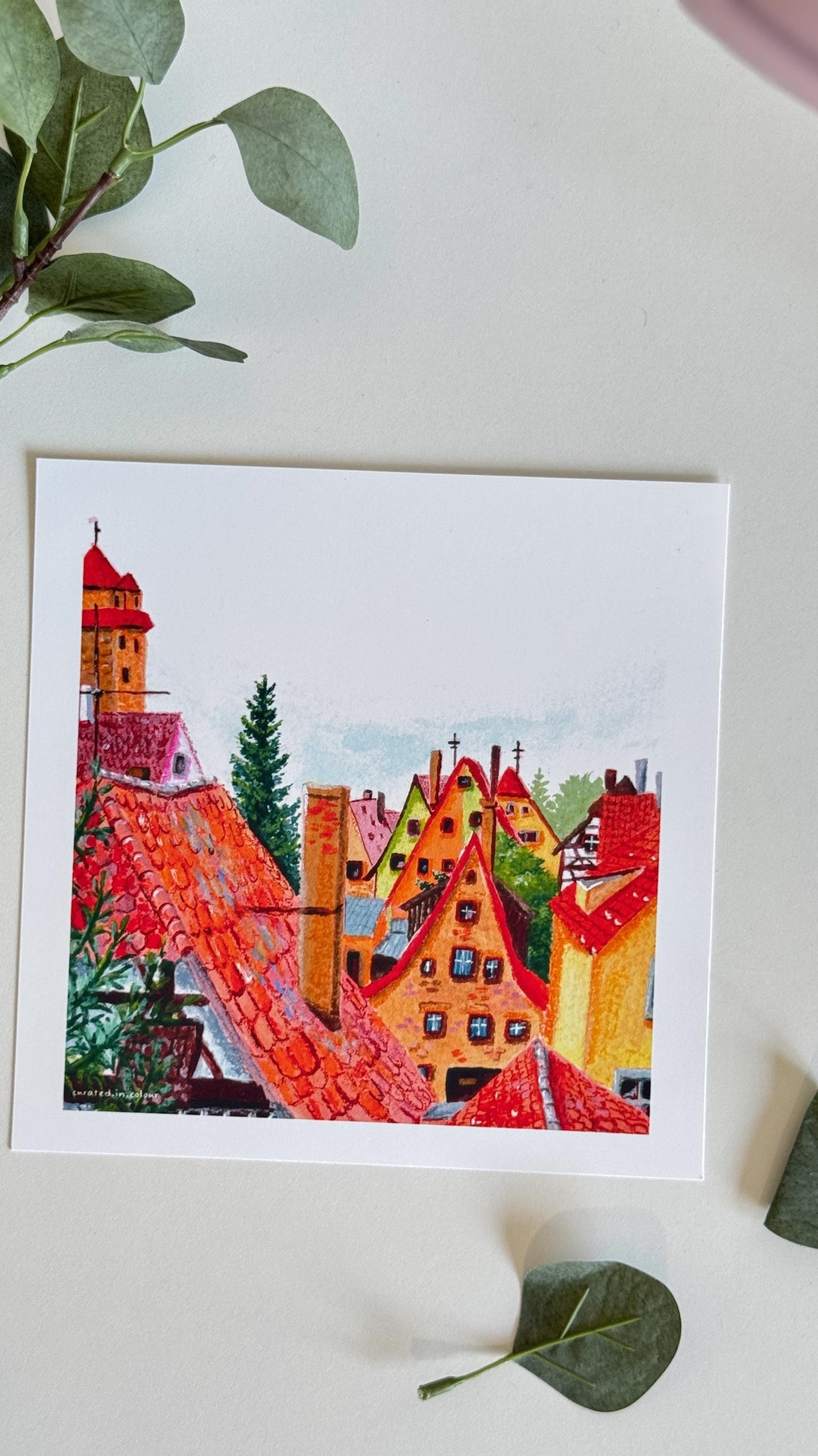 German Gable Roofs - 8x8 Art Print