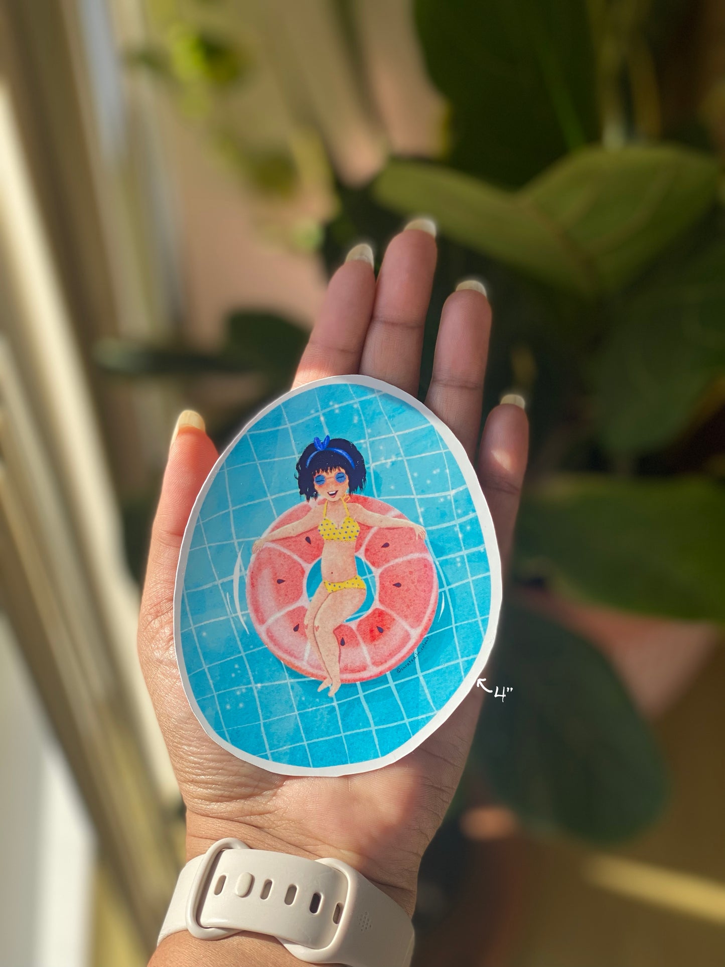 Summer Splash Vinyl Sticker, Girl in Swimming Pool decal, Cute girl sticker
