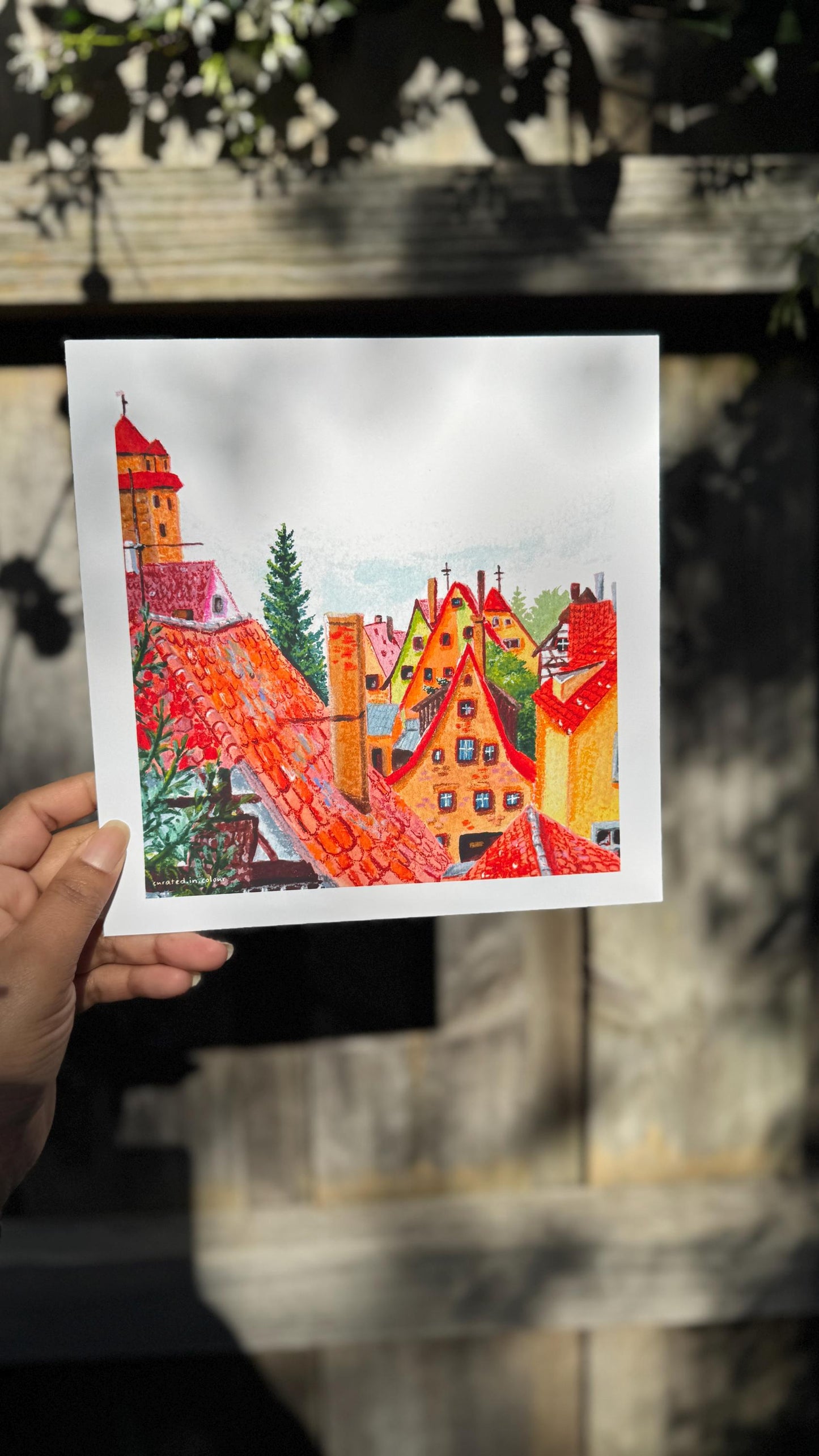 German Gable Roofs - 8x8 Art Print