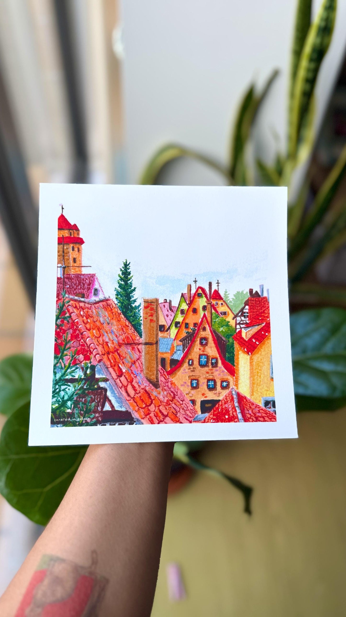 German Gable Roofs - 8x8 Art Print