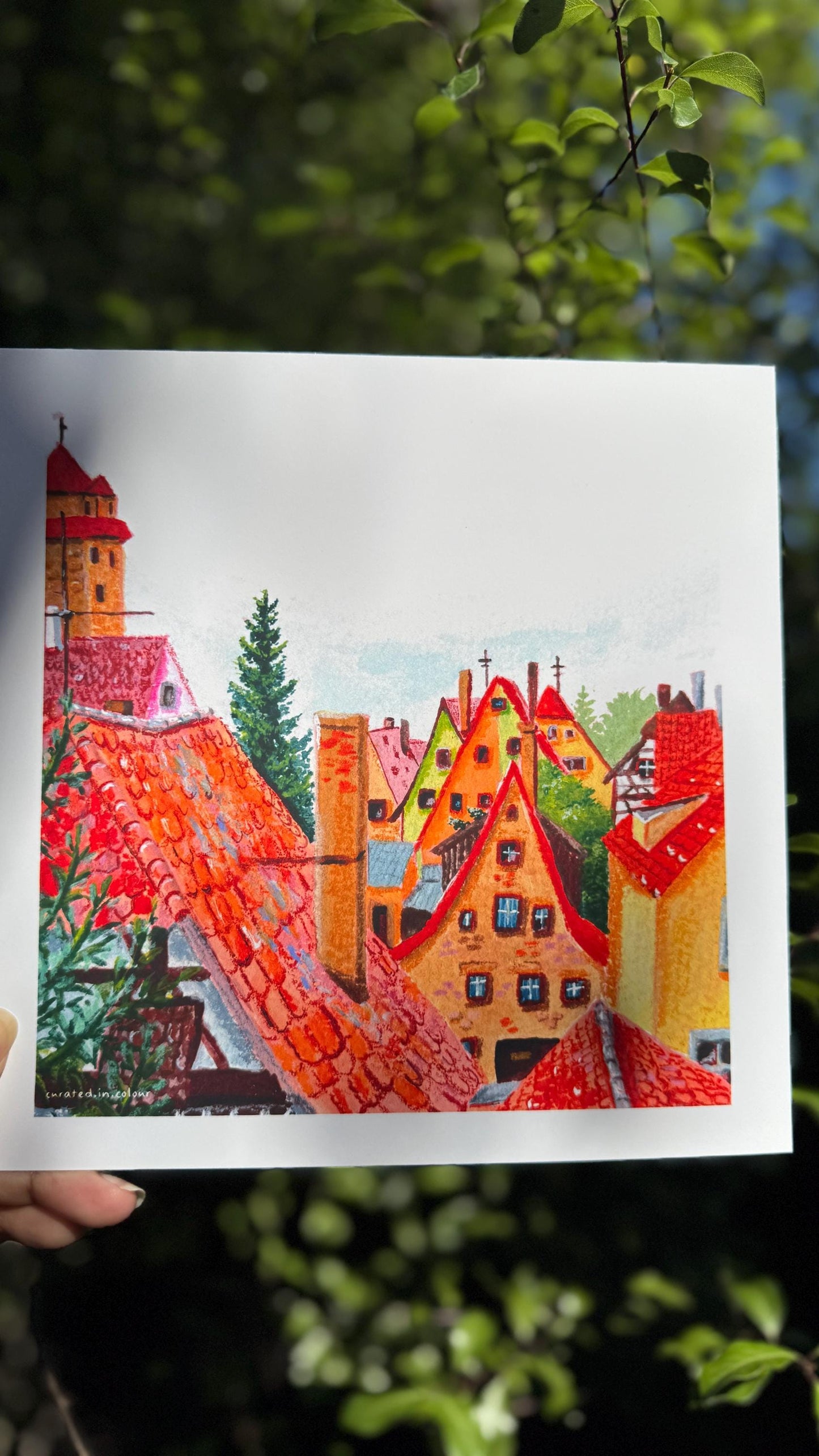 German Gable Roofs - 8x8 Art Print