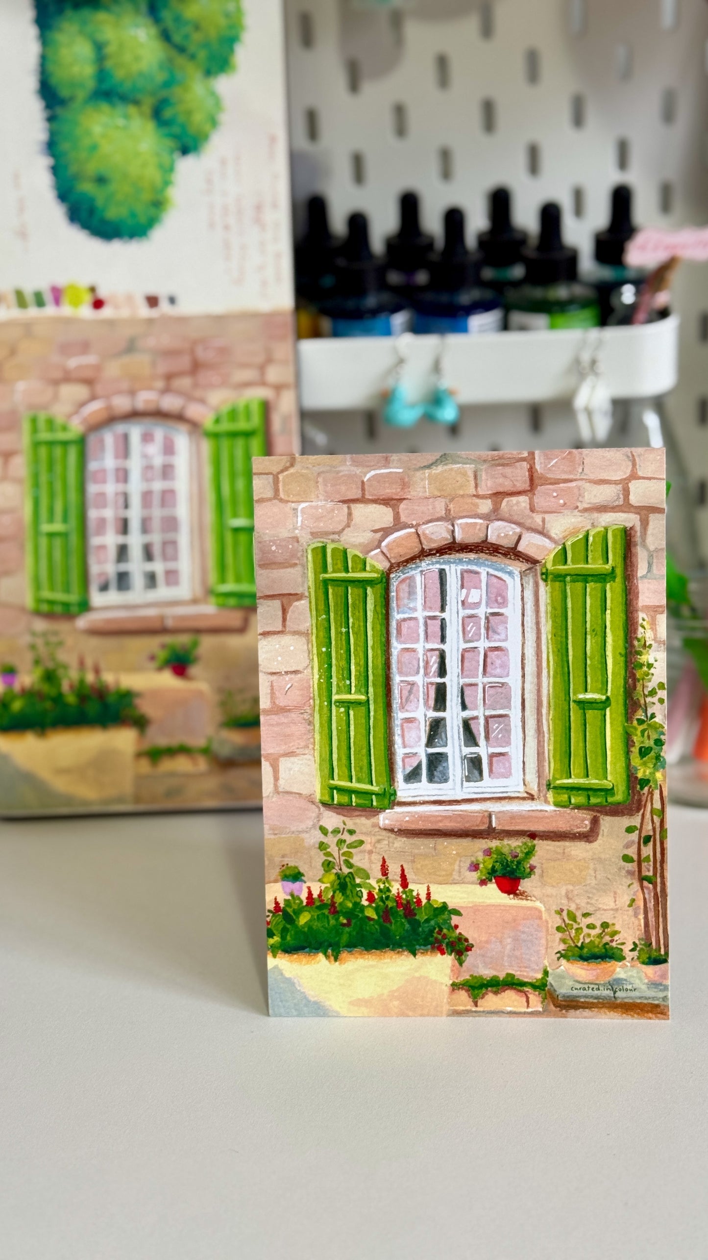 Bright Green Window Art Print
