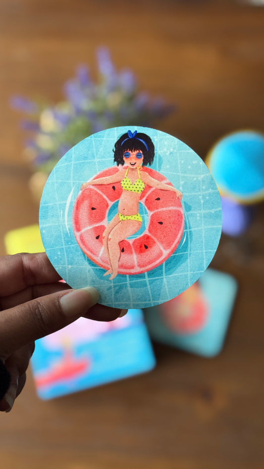 Summer Splash MDF Coaster
