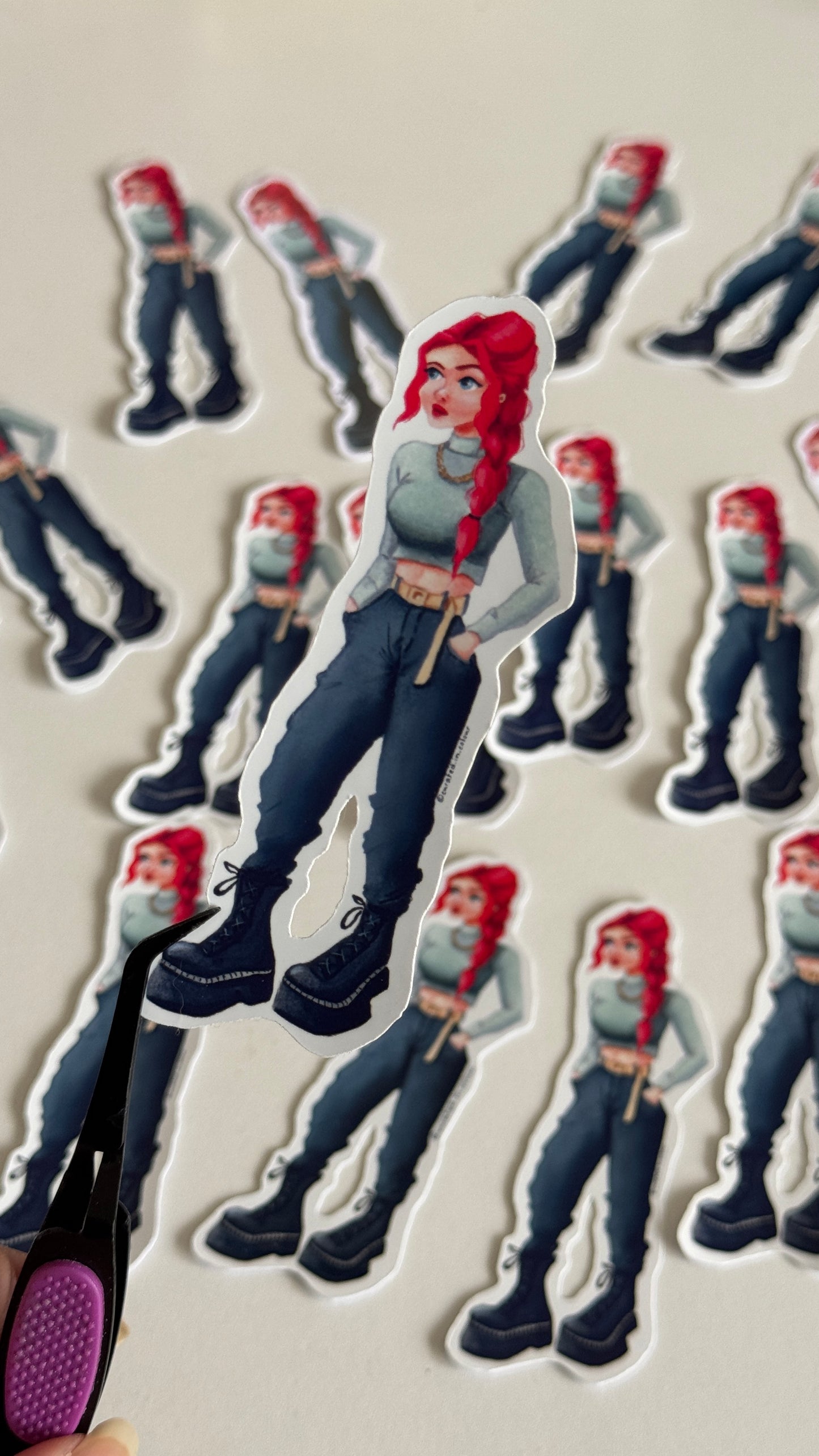 Badass Girl Die-Cut Vinyl Sticker, Badass Vibes Sticker, Girl Power sticker