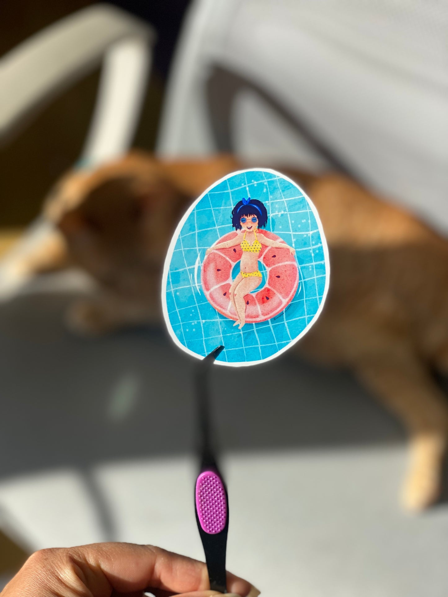 Summer Splash Vinyl Sticker, Girl in Swimming Pool decal, Cute girl sticker