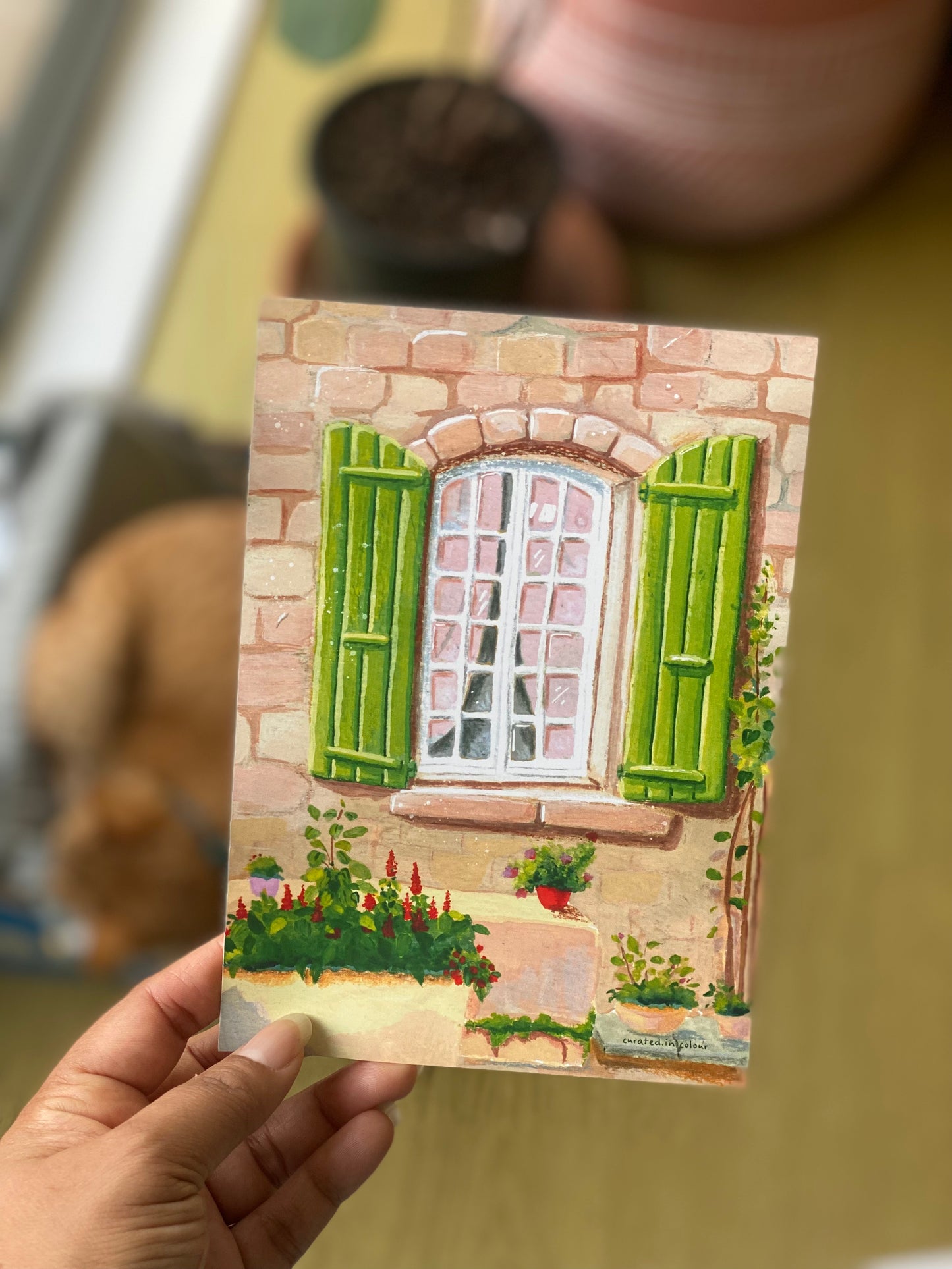 Bright Green Window Art Print