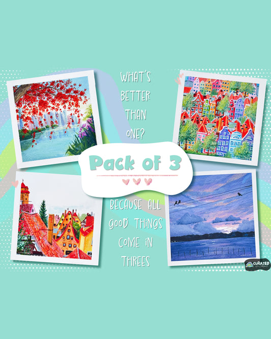 Mix & Match | Pack of 3 | 8X8 Art Prints | Build your own Bundle (BYOB)