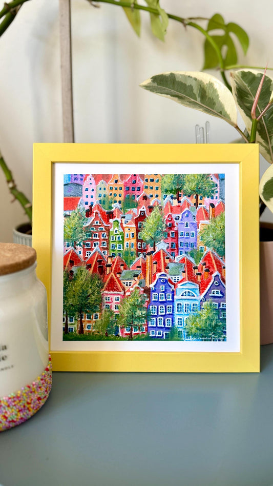 Colourful Houses of Poland - 8x8 Art Print