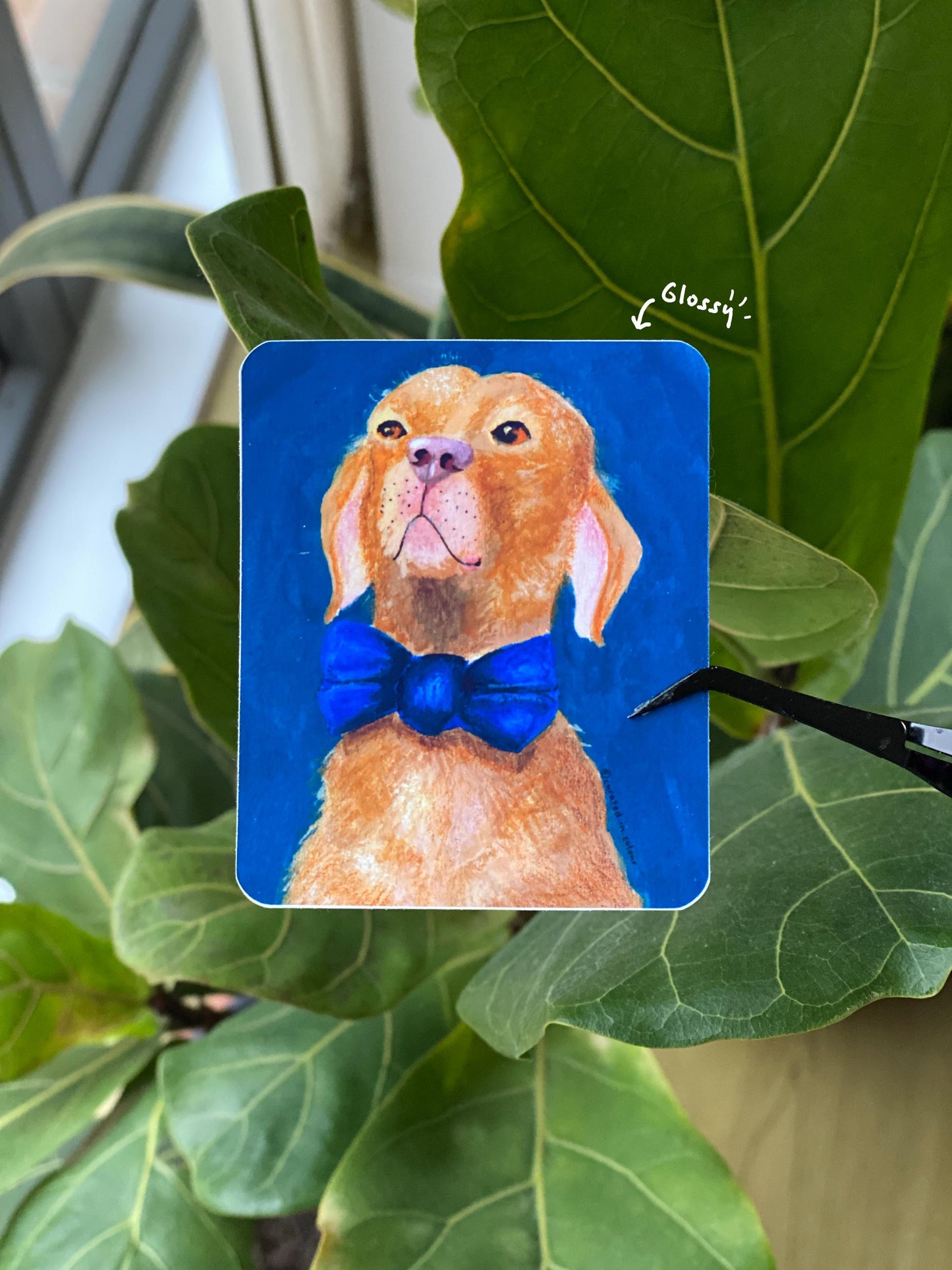 Sir Barks-A-Lot Sticker, Puppy in a Bow Tie Vinyl Sticker, Cute Dog Sticker