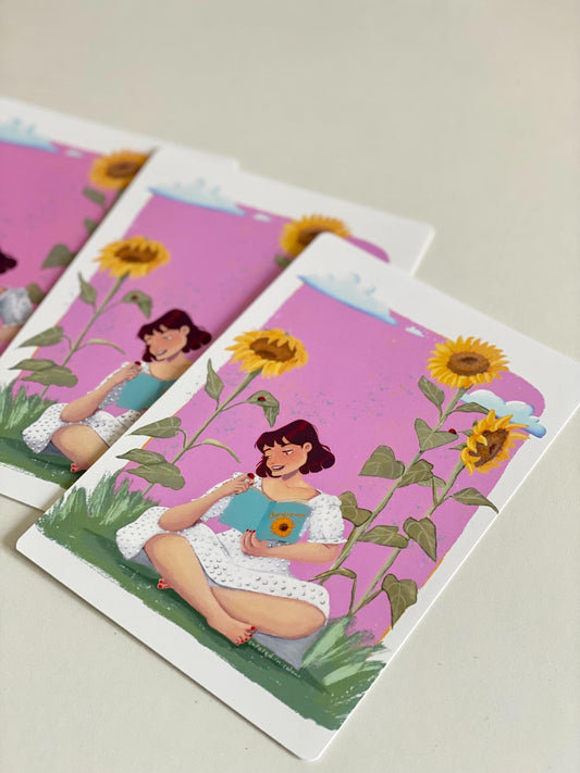 Rosie - The Sunflower Lover Art Print