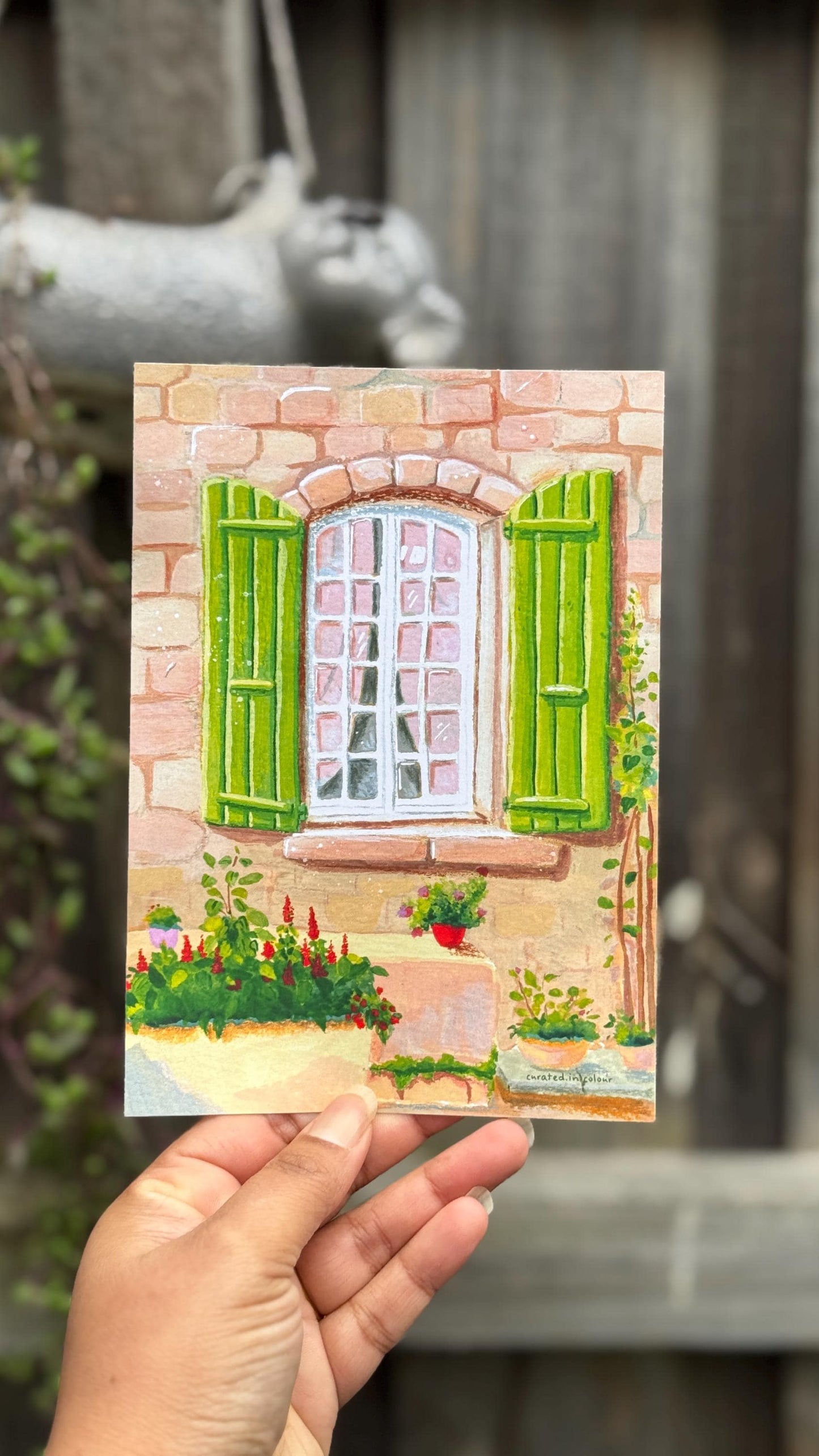 Bright Green Window Art Print