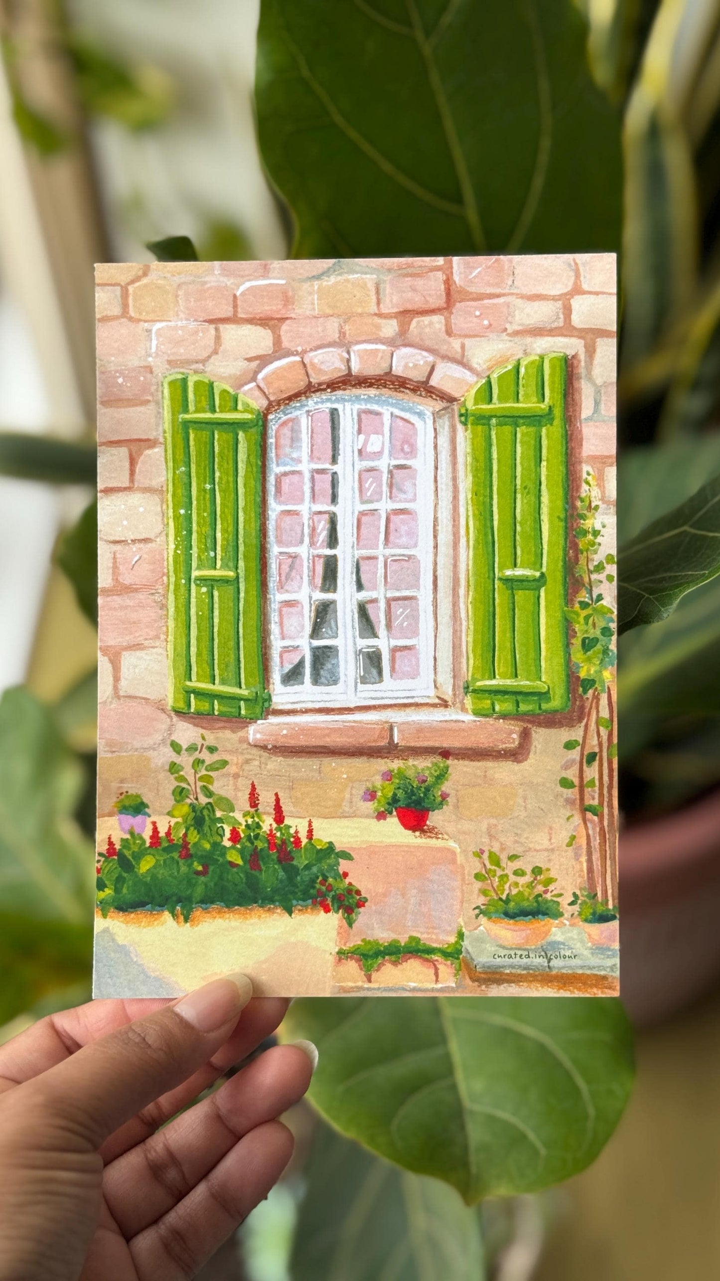Bright Green Window Art Print