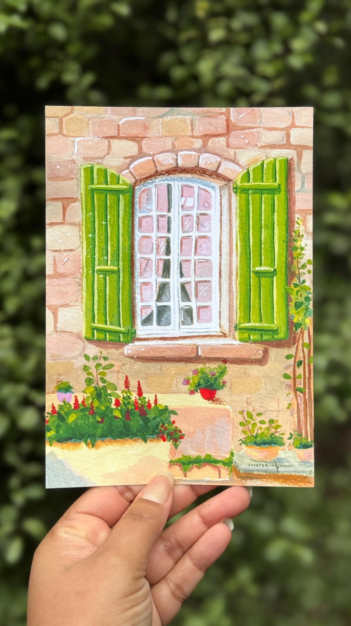 Bright Green Window Art Print