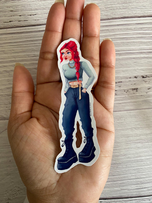 Badass Girl Die-Cut Vinyl Sticker, Badass Vibes Sticker, Girl Power sticker
