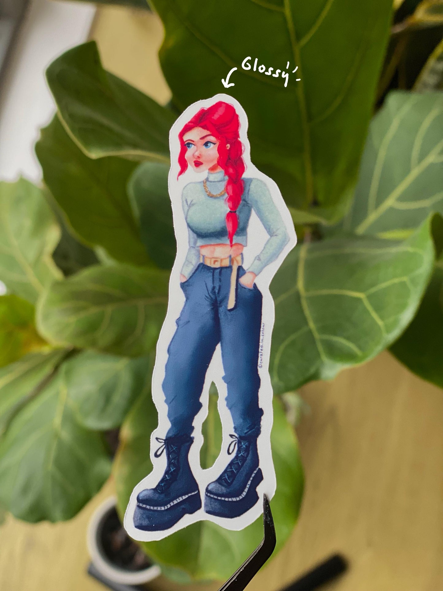 Badass Girl Die-Cut Vinyl Sticker, Badass Vibes Sticker, Girl Power sticker