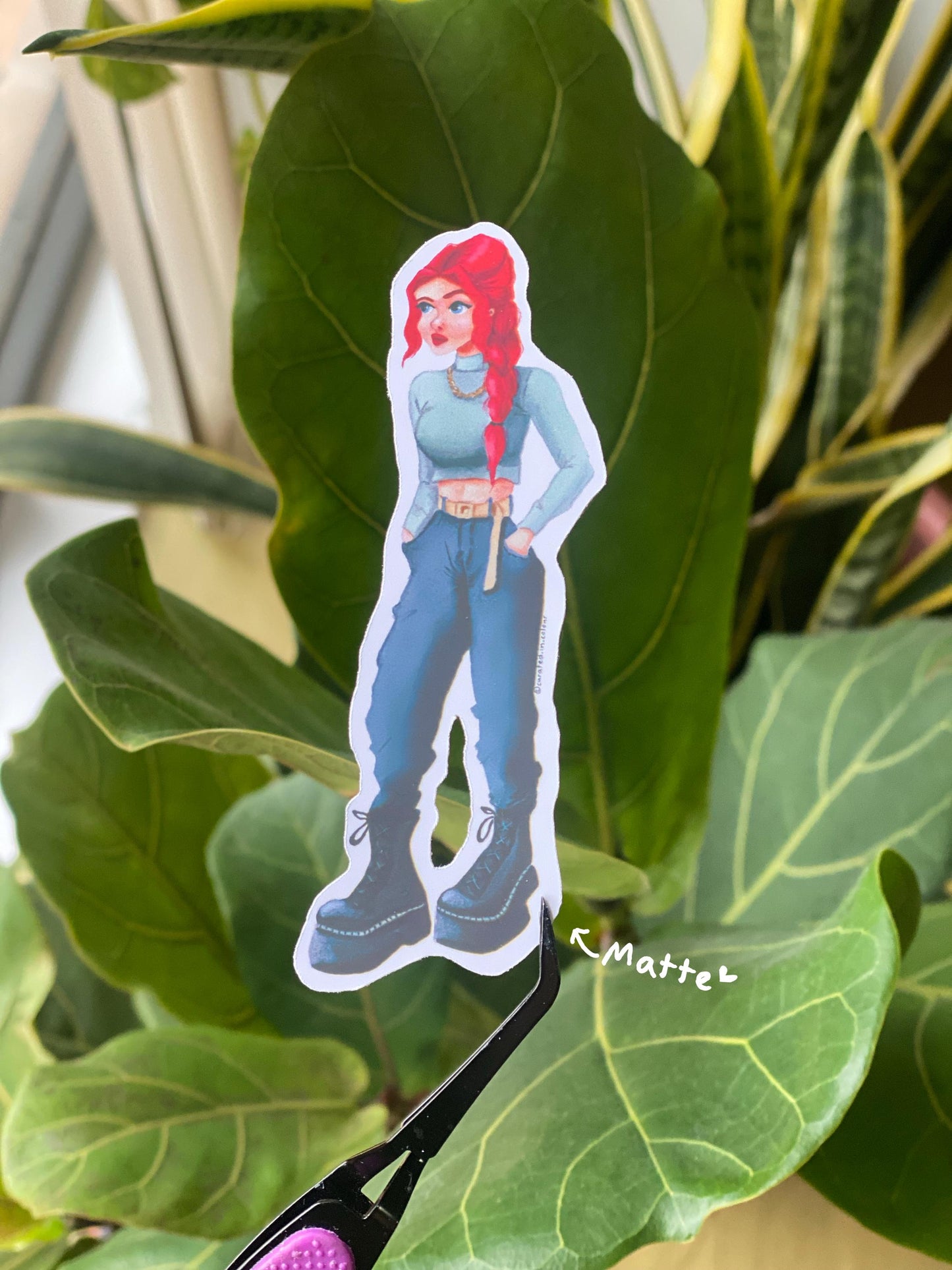 Badass Girl Die-Cut Vinyl Sticker, Badass Vibes Sticker, Girl Power sticker