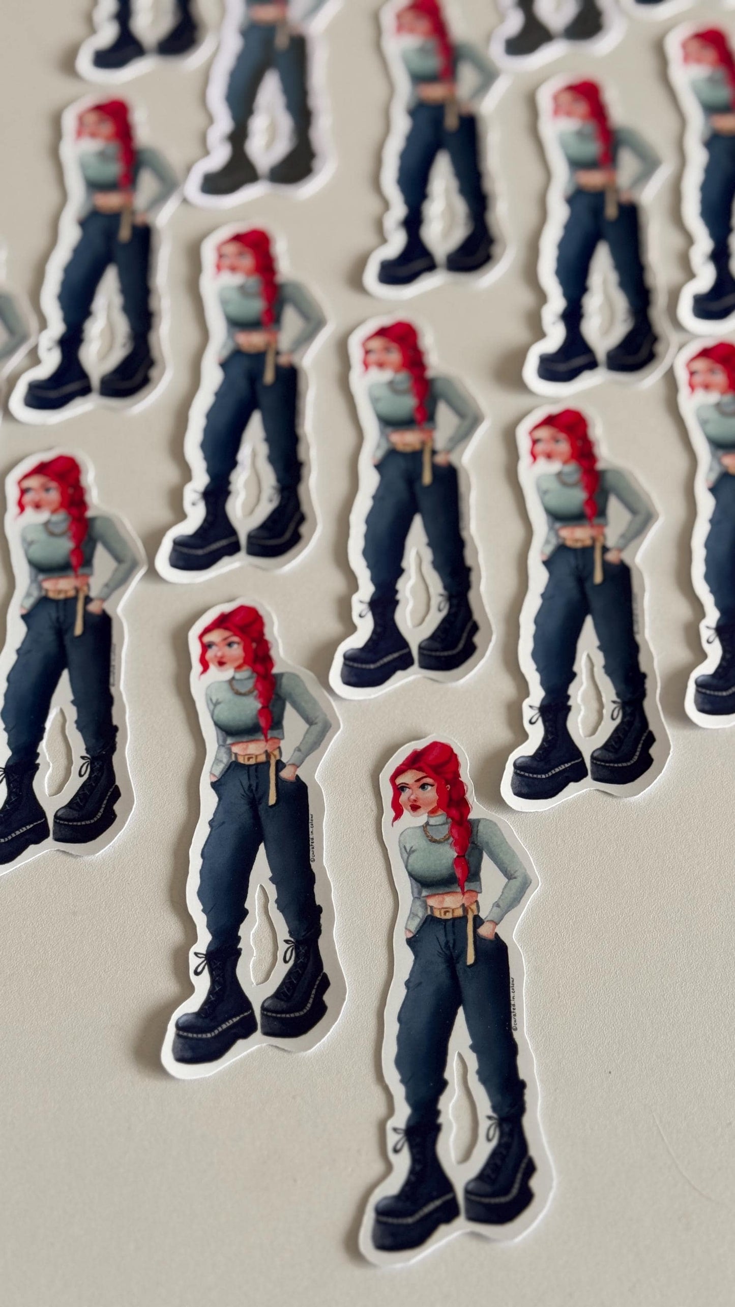 Badass Girl Die-Cut Vinyl Sticker, Badass Vibes Sticker, Girl Power sticker