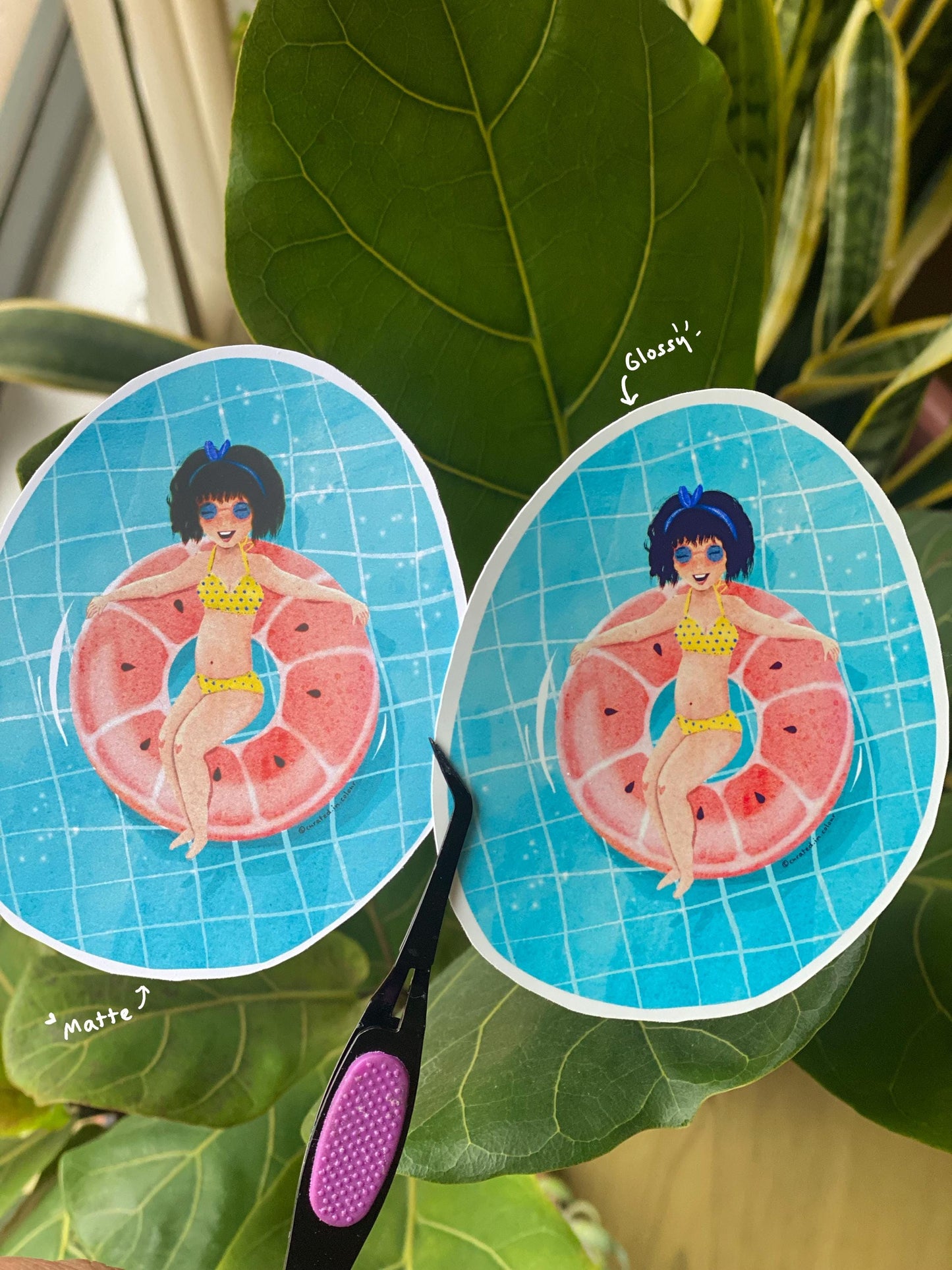 Summer Splash Vinyl Sticker, Girl in Swimming Pool decal, Cute girl sticker