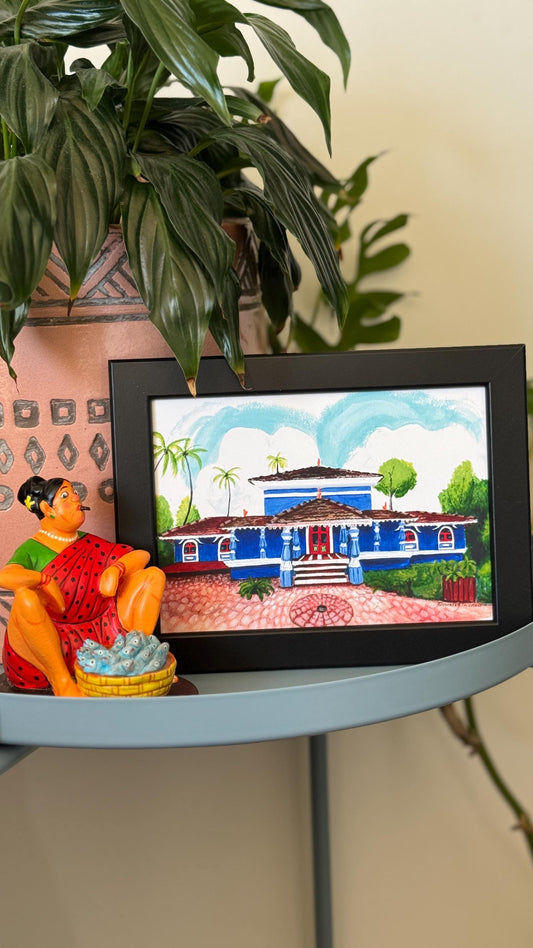 Blue Goan Heritage House Art Print