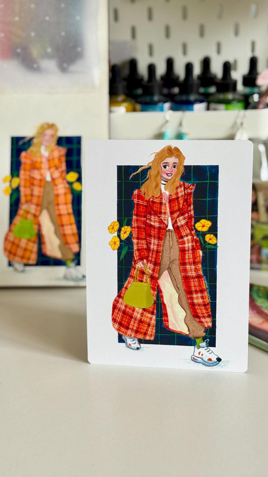 Candy Rush Art Print - Girl in Orange Jacket