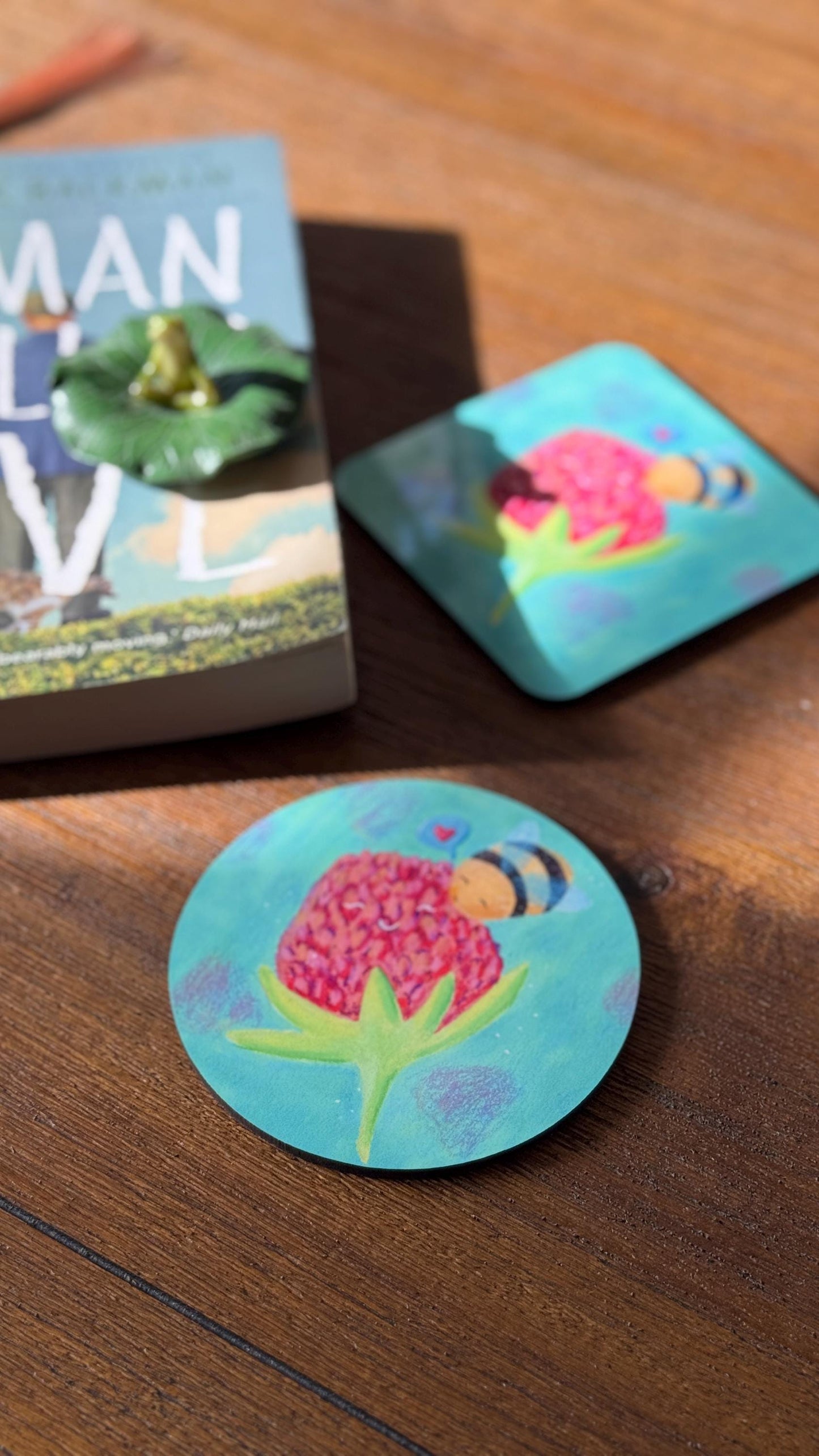 Happy Bee MDF Coaster