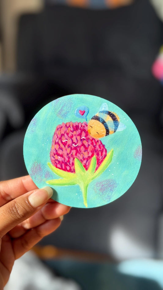 Happy Bee MDF Coaster